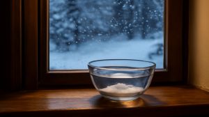 A bowl of salt water by the window in winter: this simple trick works just as effectively as aluminum foil does in summer