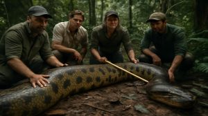 Field biologists confirm the discovery of a record breaking snake specimen during a controlled survey in remote terrain