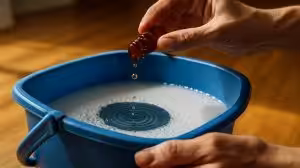 Add just two drops to your mop bucket and your home will smell amazing for days, with no vinegar and no lemon needed for the effect